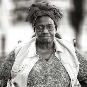 Straatportret, vrouw in rolstoel, Arnhem