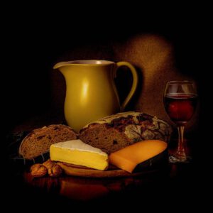 product fotografie-Brood-met-wijn-en-kaas